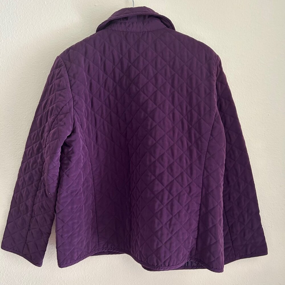 Pendleton Quilted Jacket Womens L Purple Diamond Barn Coat Full Zip Lightweight - Picture 9 of 12
